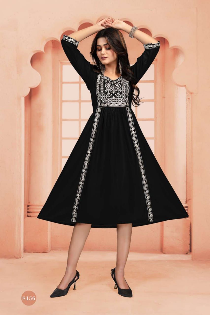 Flora 3 Regular Wear Rayon Printed Anarkali Kurti Collection